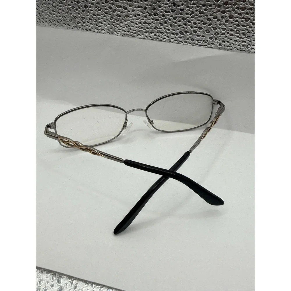 SAKS FIFTH AVENUE 283/T 6LB NOS Titanium Silver/Gold Eyeglasses Frame 55-16-135